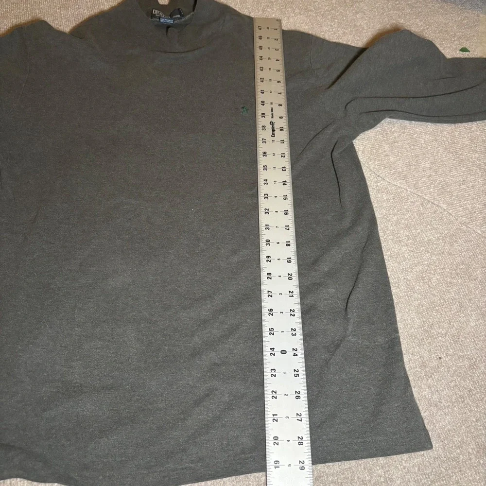 Polo Ralph Lauren Mens Mock Neck Long Sleeve Shirt Gray Cotton Pony Logo Large - Picture 7 of 9